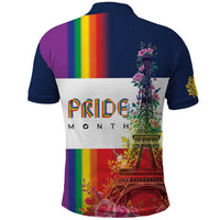 LGBTQ Pride Month Gay Polo Shirt Eiffel Tower Paris Rainbow Flag