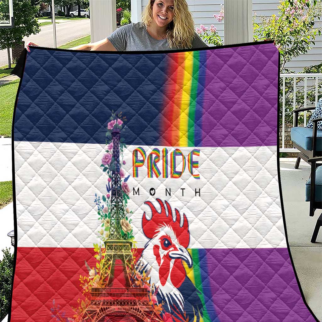 LGBTQ Pride Month Gay Quilt Eiffel Tower Paris Rainbow Flag