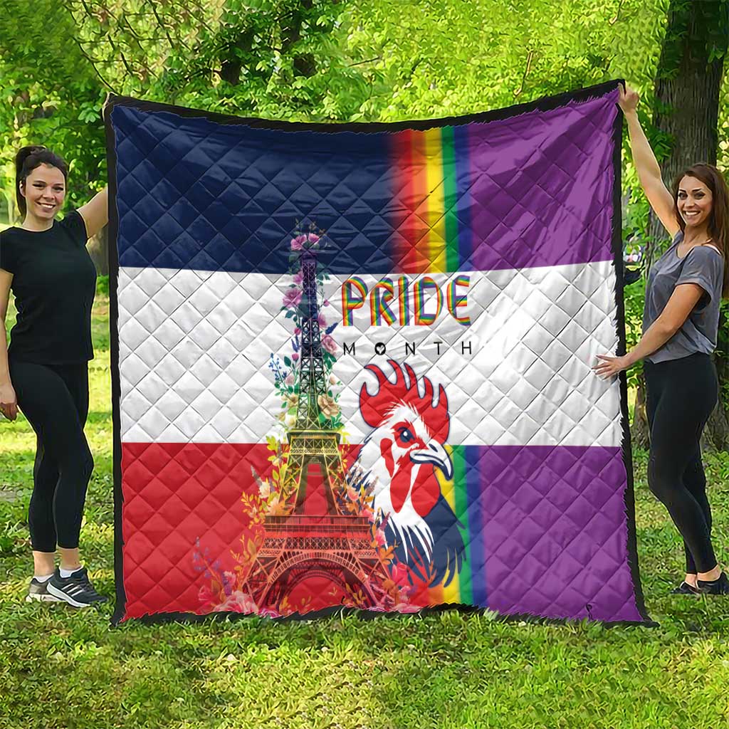 LGBTQ Pride Month Gay Quilt Eiffel Tower Paris Rainbow Flag