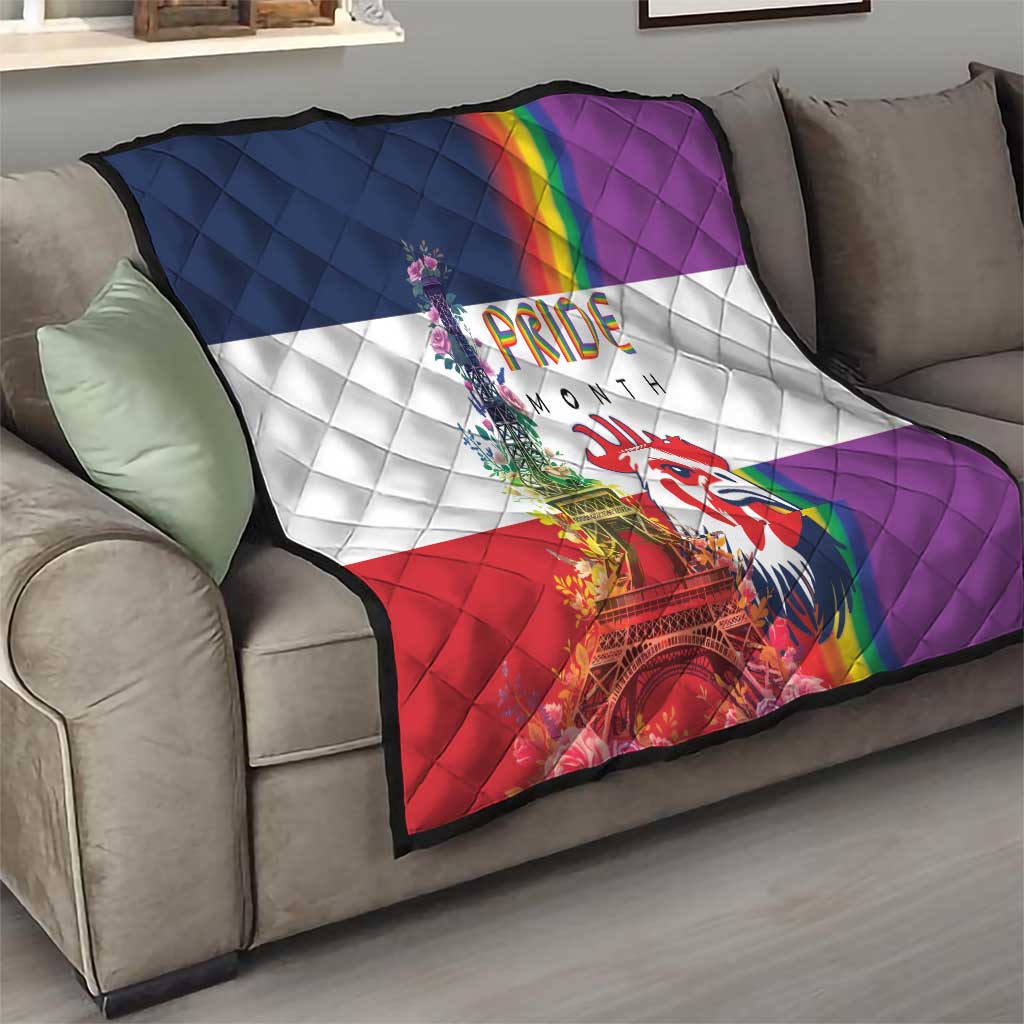 LGBTQ Pride Month Gay Quilt Eiffel Tower Paris Rainbow Flag