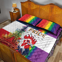 LGBTQ Pride Month Gay Quilt Bed Set Eiffel Tower Paris Rainbow Flag