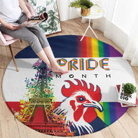 LGBTQ Pride Month Gay Round Carpet Eiffel Tower Paris Rainbow Flag