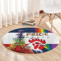 LGBTQ Pride Month Gay Round Carpet Eiffel Tower Paris Rainbow Flag
