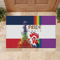 LGBTQ Pride Month Gay Rubber Doormat Eiffel Tower Paris Rainbow Flag