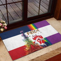 LGBTQ Pride Month Gay Rubber Doormat Eiffel Tower Paris Rainbow Flag