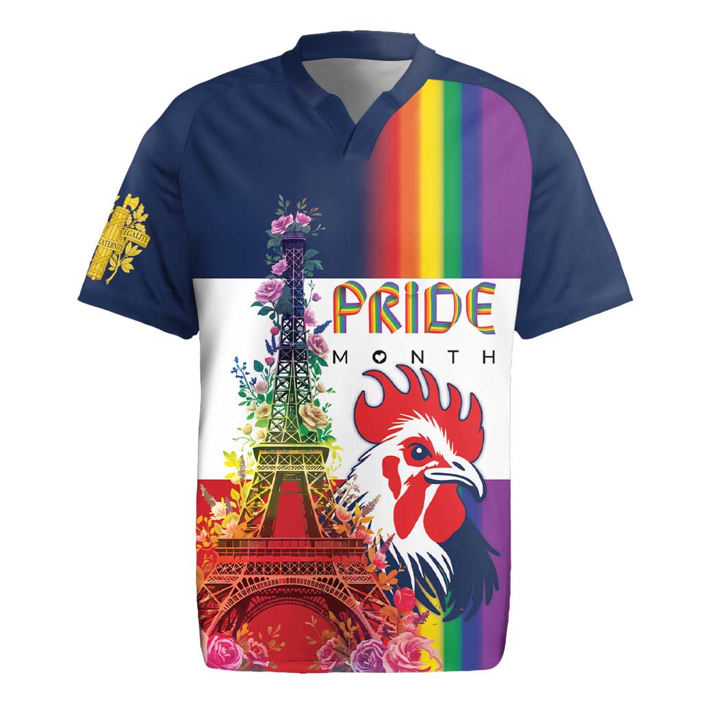 LGBTQ Pride Month Gay Rugby Jersey Eiffel Tower Paris Rainbow Flag