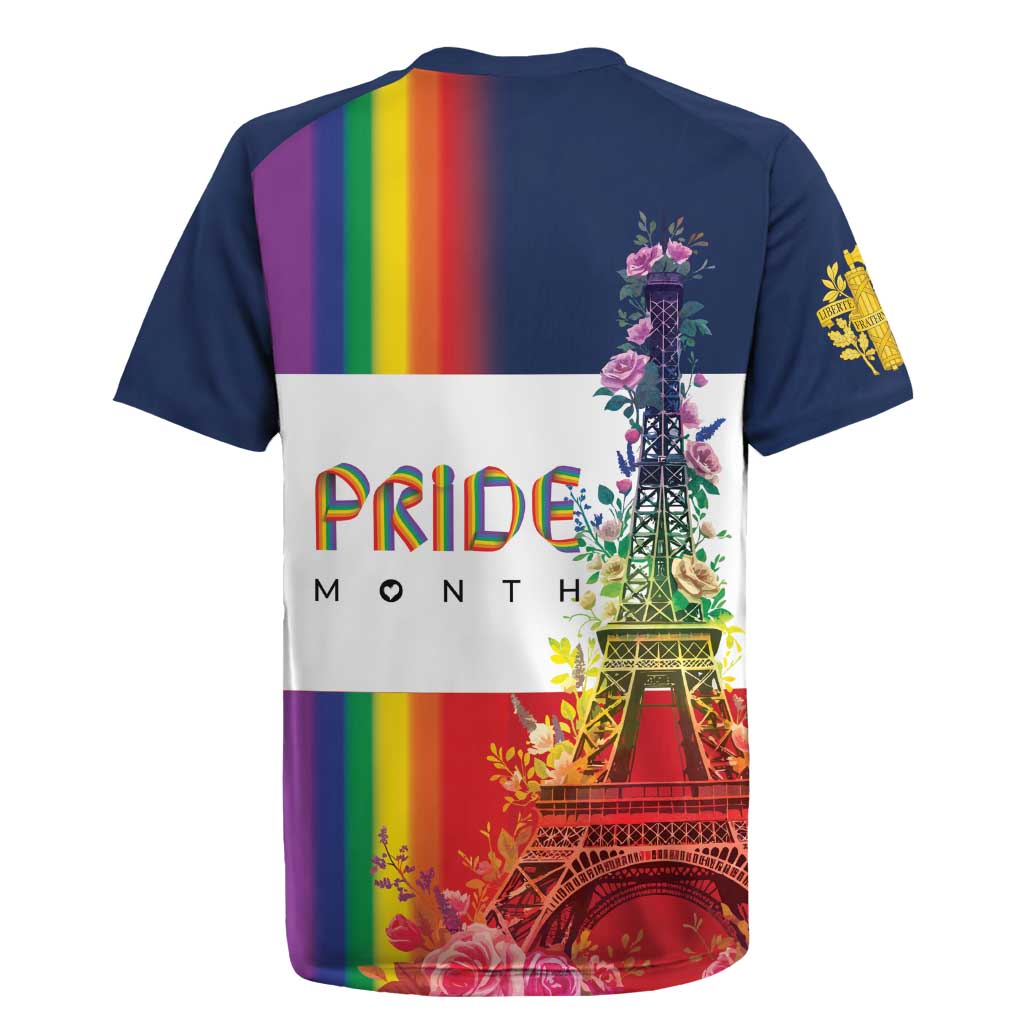 LGBTQ Pride Month Gay Rugby Jersey Eiffel Tower Paris Rainbow Flag