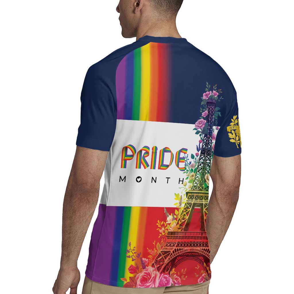 LGBTQ Pride Month Gay Rugby Jersey Eiffel Tower Paris Rainbow Flag