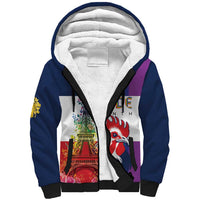 LGBTQ Pride Month Gay Sherpa Hoodie Eiffel Tower Paris Rainbow Flag