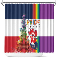 LGBTQ Pride Month Gay Shower Curtain Eiffel Tower Paris Rainbow Flag