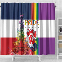 LGBTQ Pride Month Gay Shower Curtain Eiffel Tower Paris Rainbow Flag