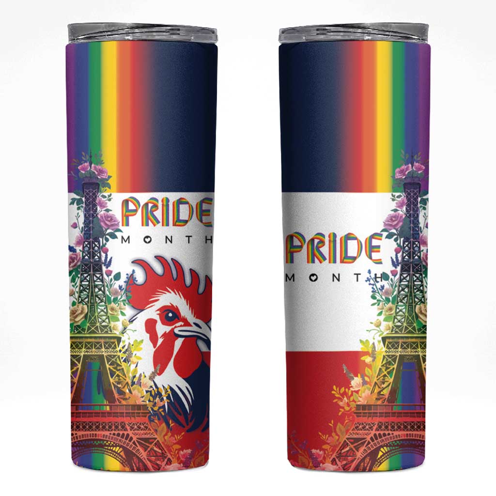 LGBTQ Pride Month Gay Skinny Tumbler Eiffel Tower Paris Rainbow Flag