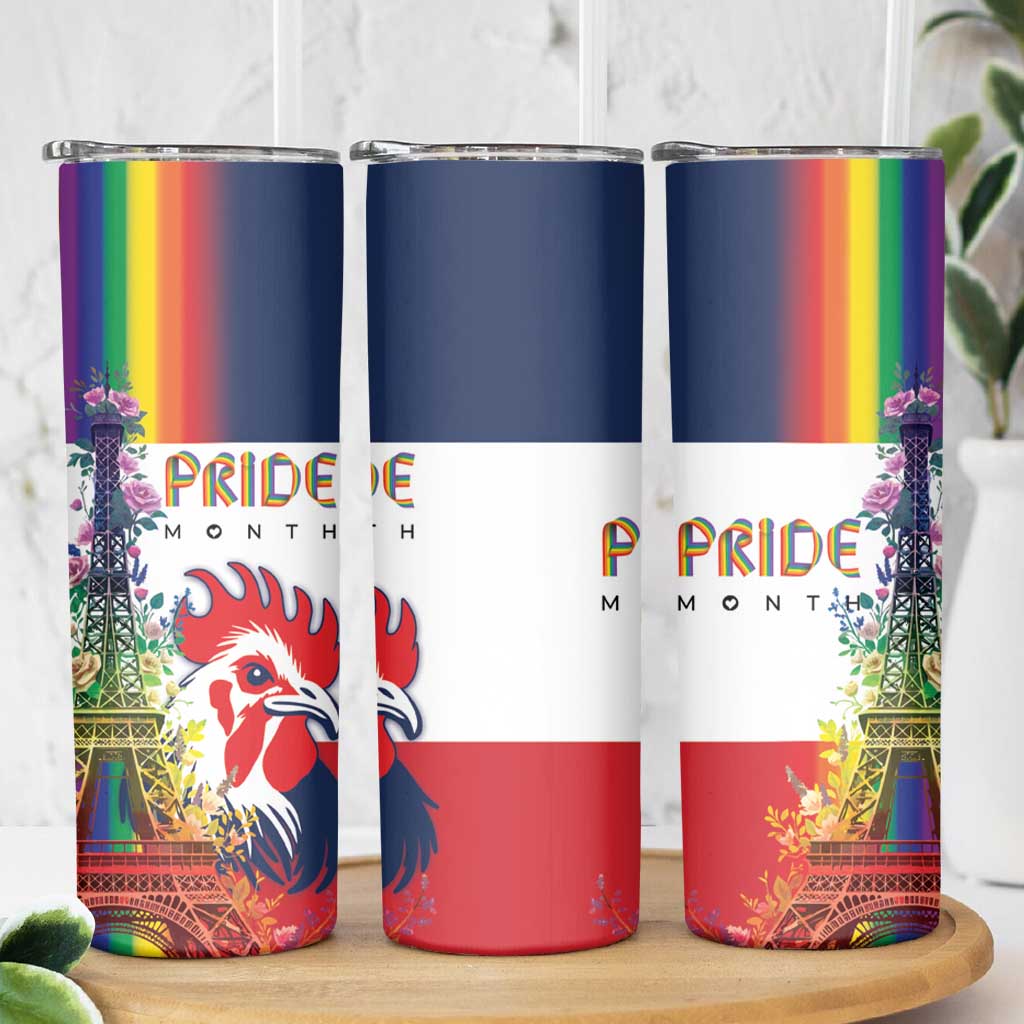 LGBTQ Pride Month Gay Skinny Tumbler Eiffel Tower Paris Rainbow Flag