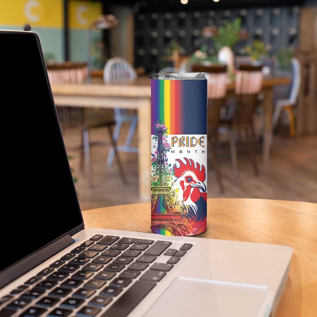 LGBTQ Pride Month Gay Skinny Tumbler Eiffel Tower Paris Rainbow Flag