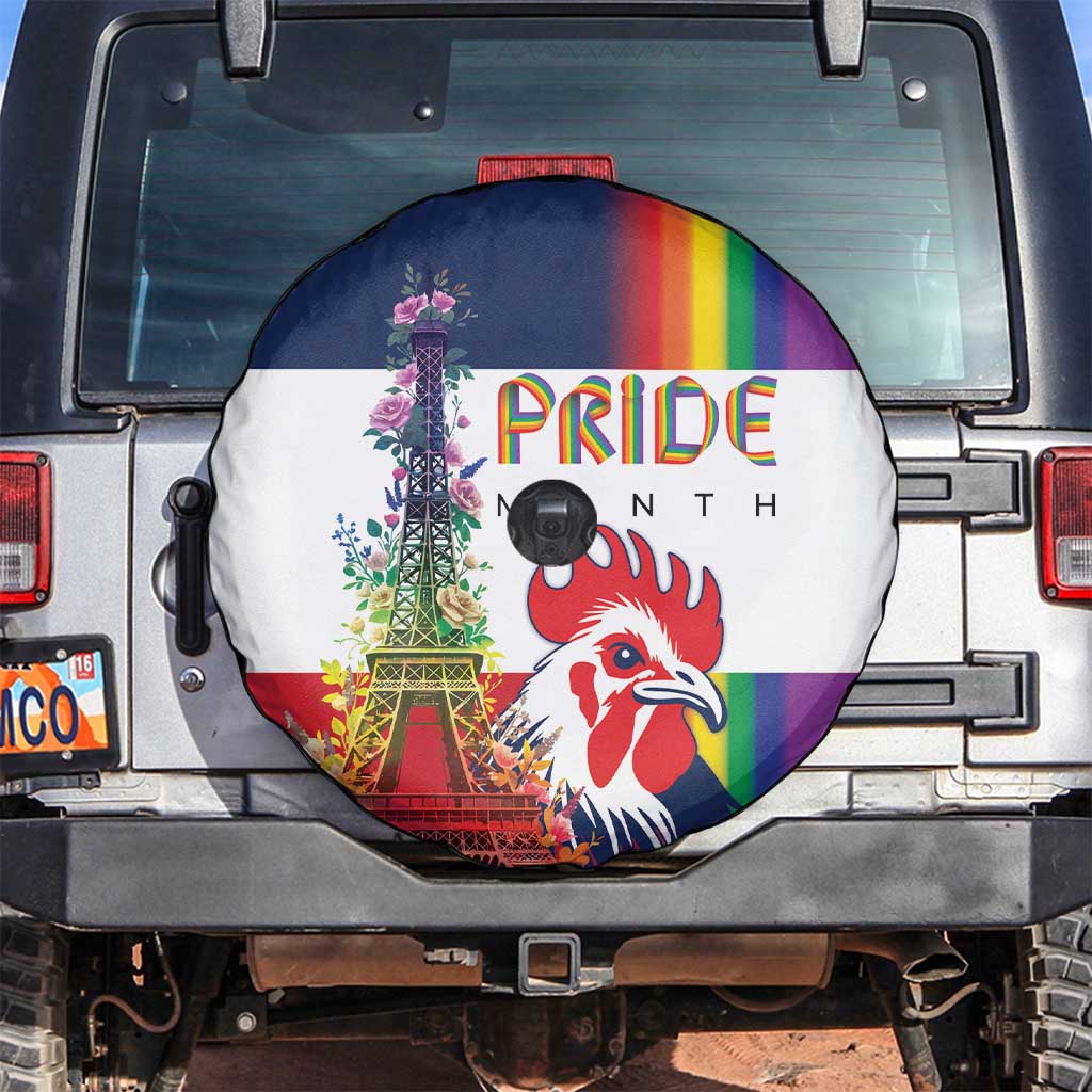 LGBTQ Pride Month Gay Spare Tire Cover Eiffel Tower Paris Rainbow Flag