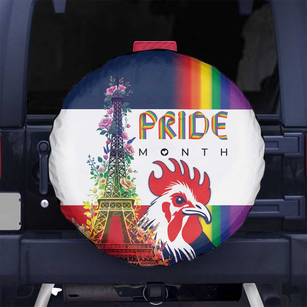 LGBTQ Pride Month Gay Spare Tire Cover Eiffel Tower Paris Rainbow Flag