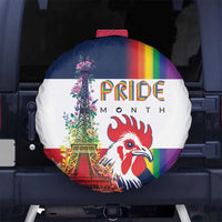 LGBTQ Pride Month Gay Spare Tire Cover Eiffel Tower Paris Rainbow Flag