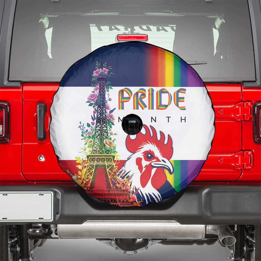 LGBTQ Pride Month Gay Spare Tire Cover Eiffel Tower Paris Rainbow Flag