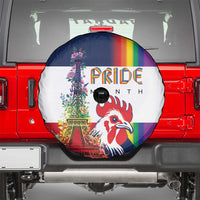 LGBTQ Pride Month Gay Spare Tire Cover Eiffel Tower Paris Rainbow Flag