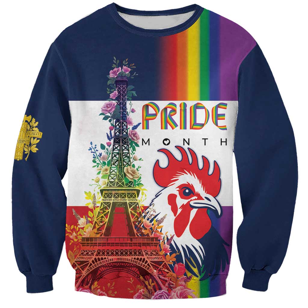 LGBTQ Pride Month Gay Sweatshirt Eiffel Tower Paris Rainbow Flag