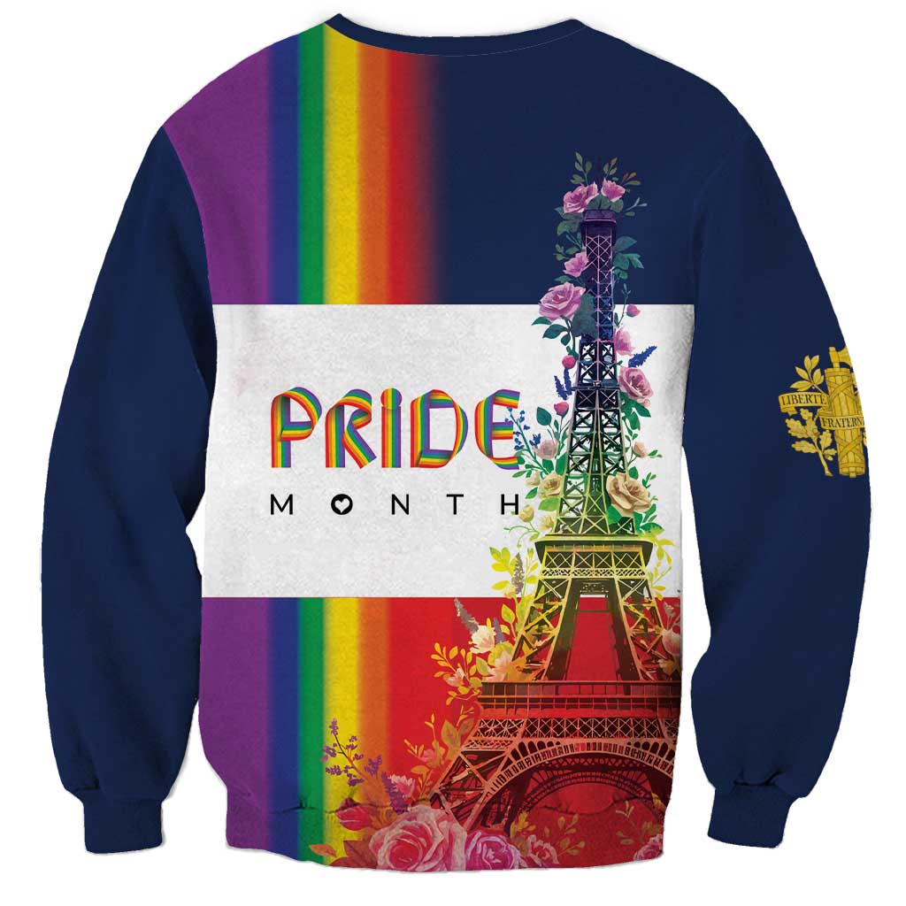 LGBTQ Pride Month Gay Sweatshirt Eiffel Tower Paris Rainbow Flag