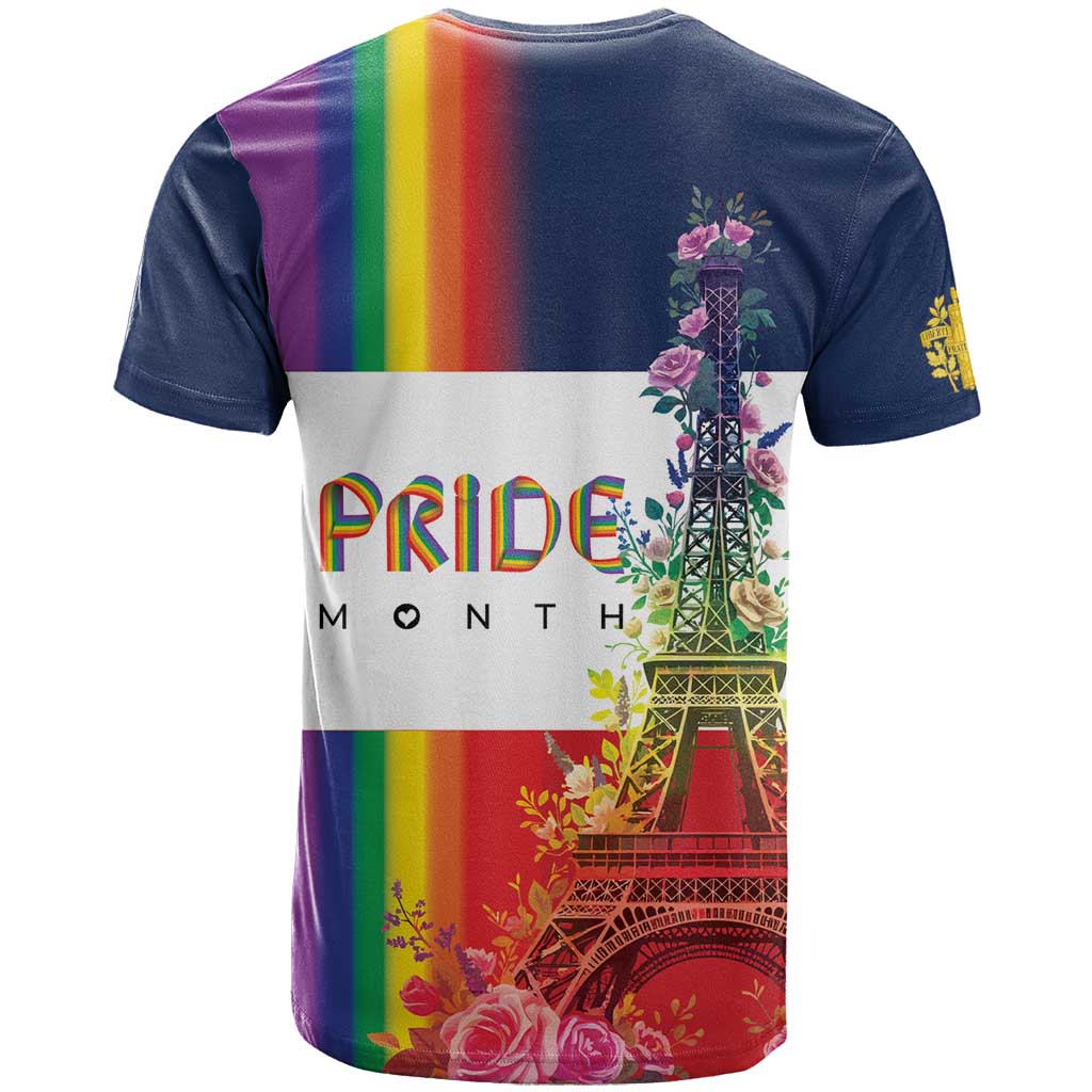 LGBTQ Pride Month Gay T Shirt Eiffel Tower Paris Rainbow Flag