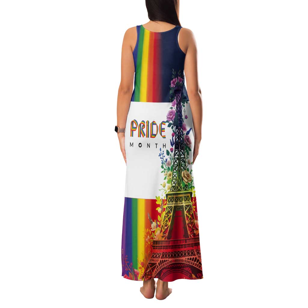 LGBTQ Pride Month Gay Tank Maxi Dress Eiffel Tower Paris Rainbow Flag