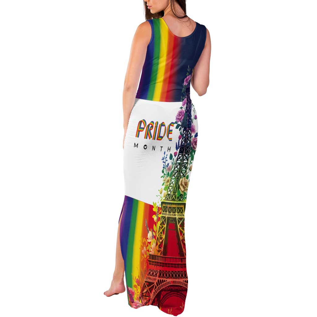LGBTQ Pride Month Gay Tank Maxi Dress Eiffel Tower Paris Rainbow Flag