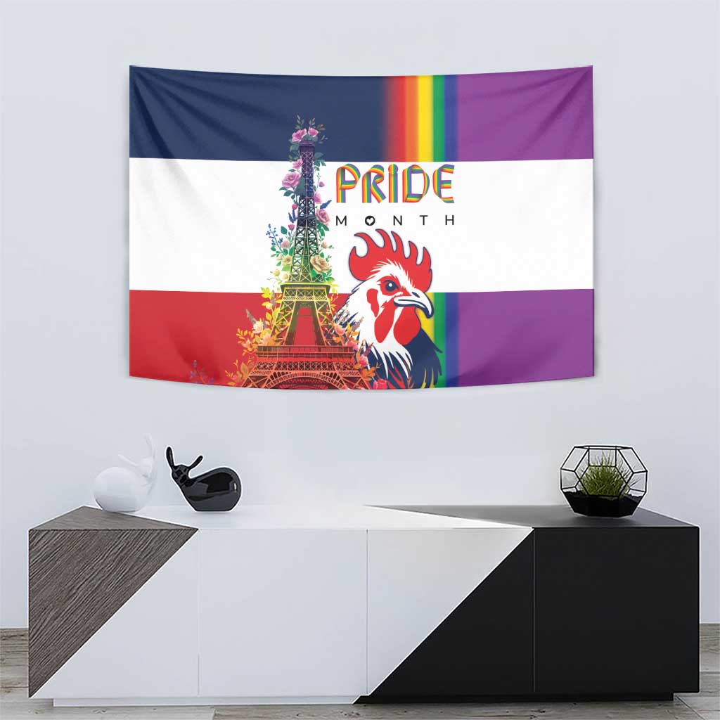 LGBTQ Pride Month Gay Tapestry Eiffel Tower Paris Rainbow Flag