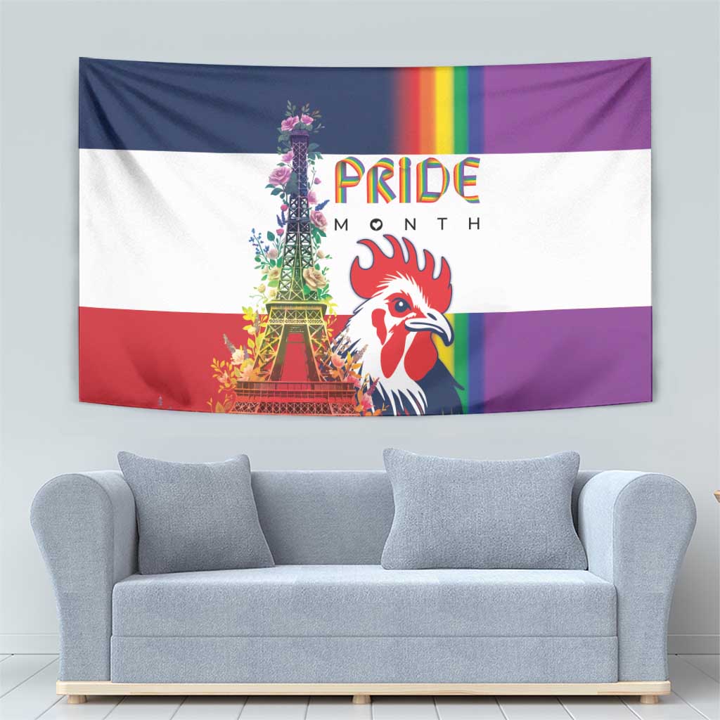 LGBTQ Pride Month Gay Tapestry Eiffel Tower Paris Rainbow Flag