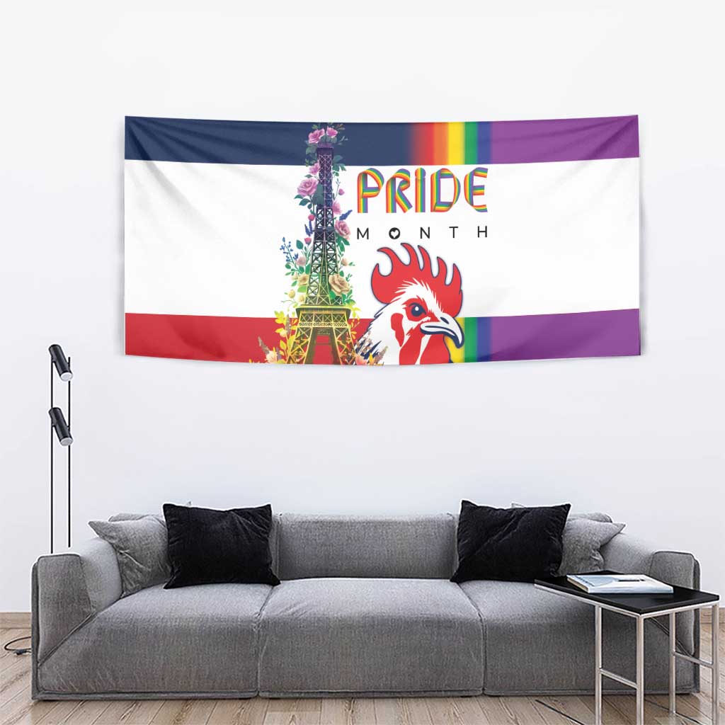 LGBTQ Pride Month Gay Tapestry Eiffel Tower Paris Rainbow Flag