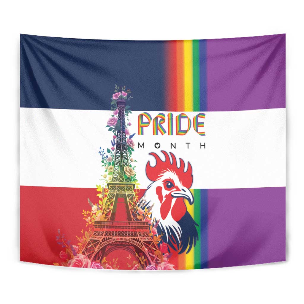LGBTQ Pride Month Gay Tapestry Eiffel Tower Paris Rainbow Flag