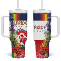 LGBTQ Pride Month Gay Tumbler With Handle Eiffel Tower Paris Rainbow Flag