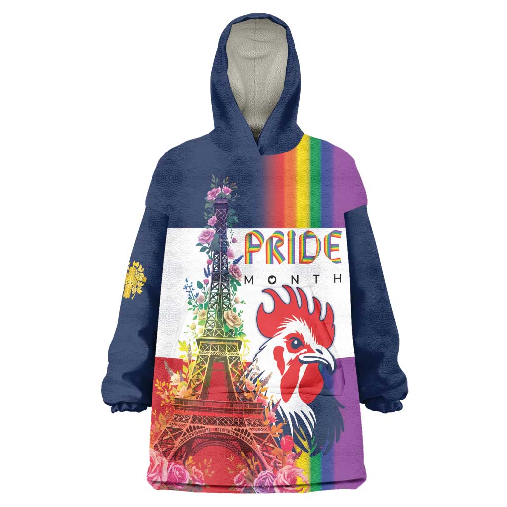 LGBTQ Pride Month Gay Wearable Blanket Hoodie Eiffel Tower Paris Rainbow Flag