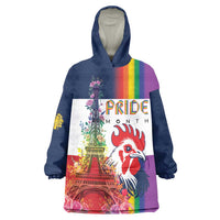 LGBTQ Pride Month Gay Wearable Blanket Hoodie Eiffel Tower Paris Rainbow Flag