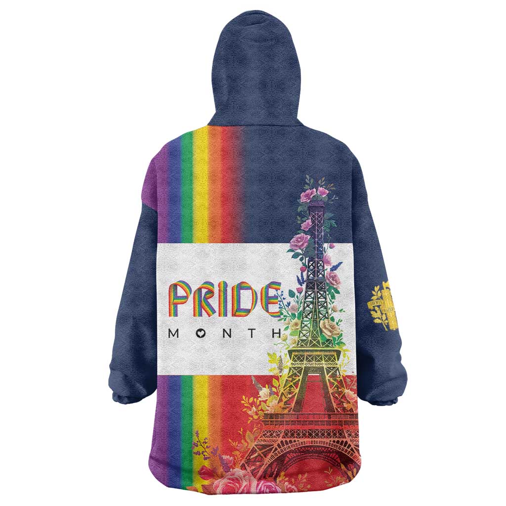 LGBTQ Pride Month Gay Wearable Blanket Hoodie Eiffel Tower Paris Rainbow Flag
