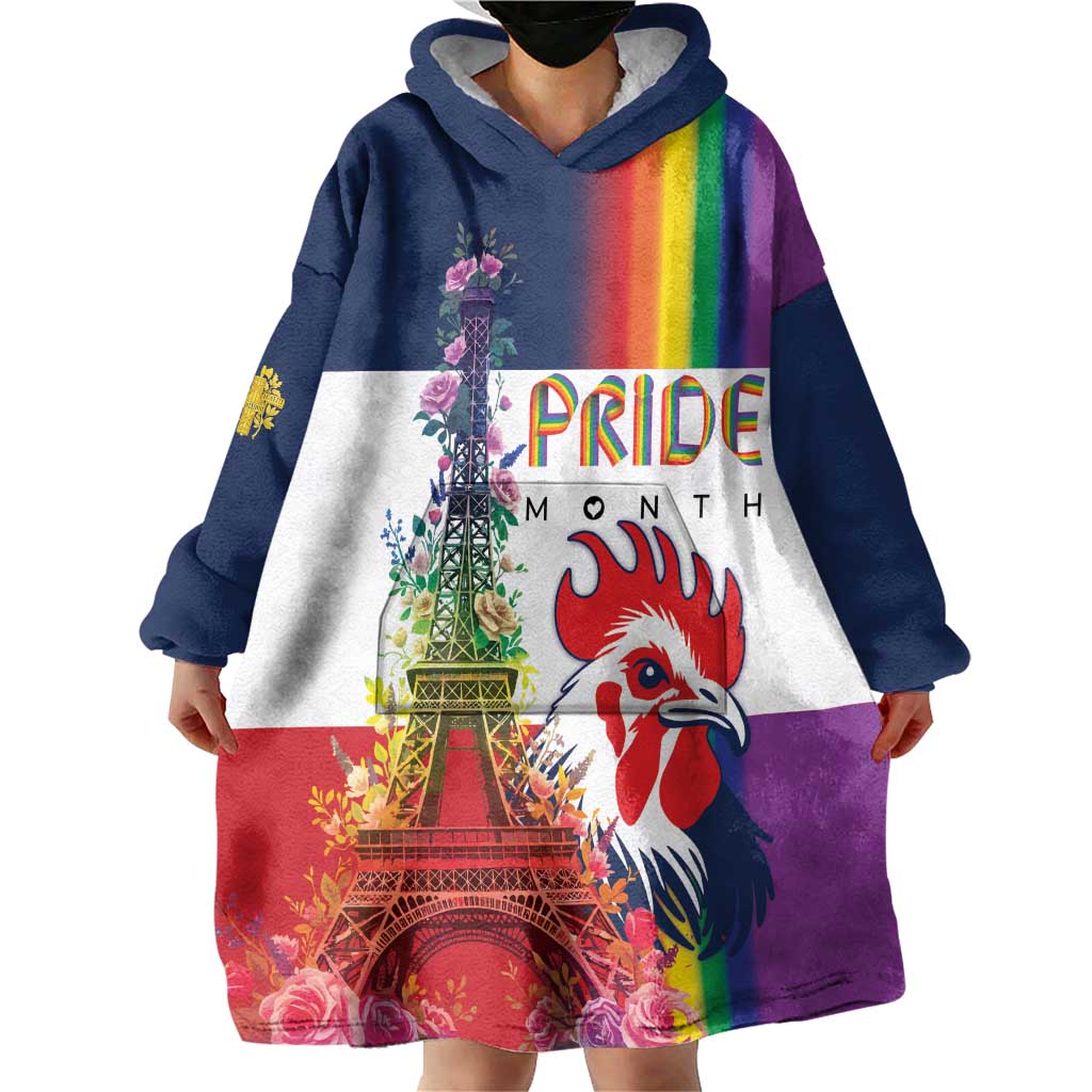 LGBTQ Pride Month Gay Wearable Blanket Hoodie Eiffel Tower Paris Rainbow Flag