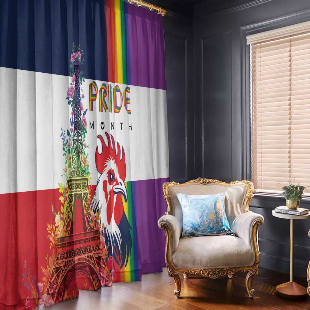 LGBTQ Pride Month Gay Window Curtain Eiffel Tower Paris Rainbow Flag