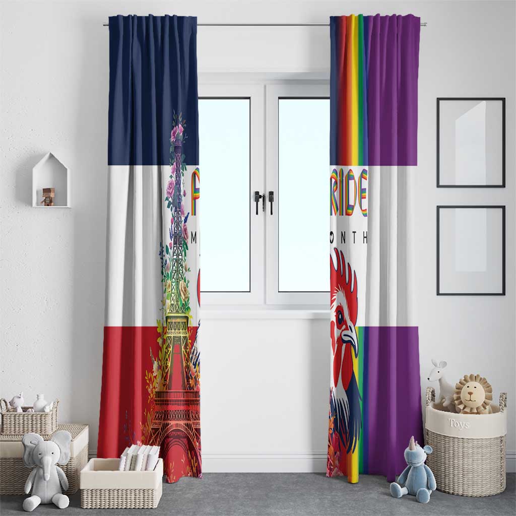 LGBTQ Pride Month Gay Window Curtain Eiffel Tower Paris Rainbow Flag