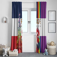 LGBTQ Pride Month Gay Window Curtain Eiffel Tower Paris Rainbow Flag