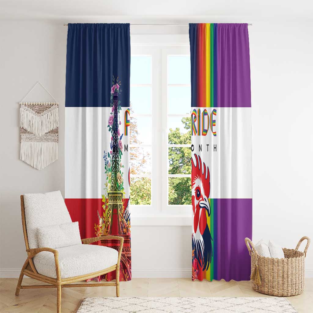 LGBTQ Pride Month Gay Window Curtain Eiffel Tower Paris Rainbow Flag