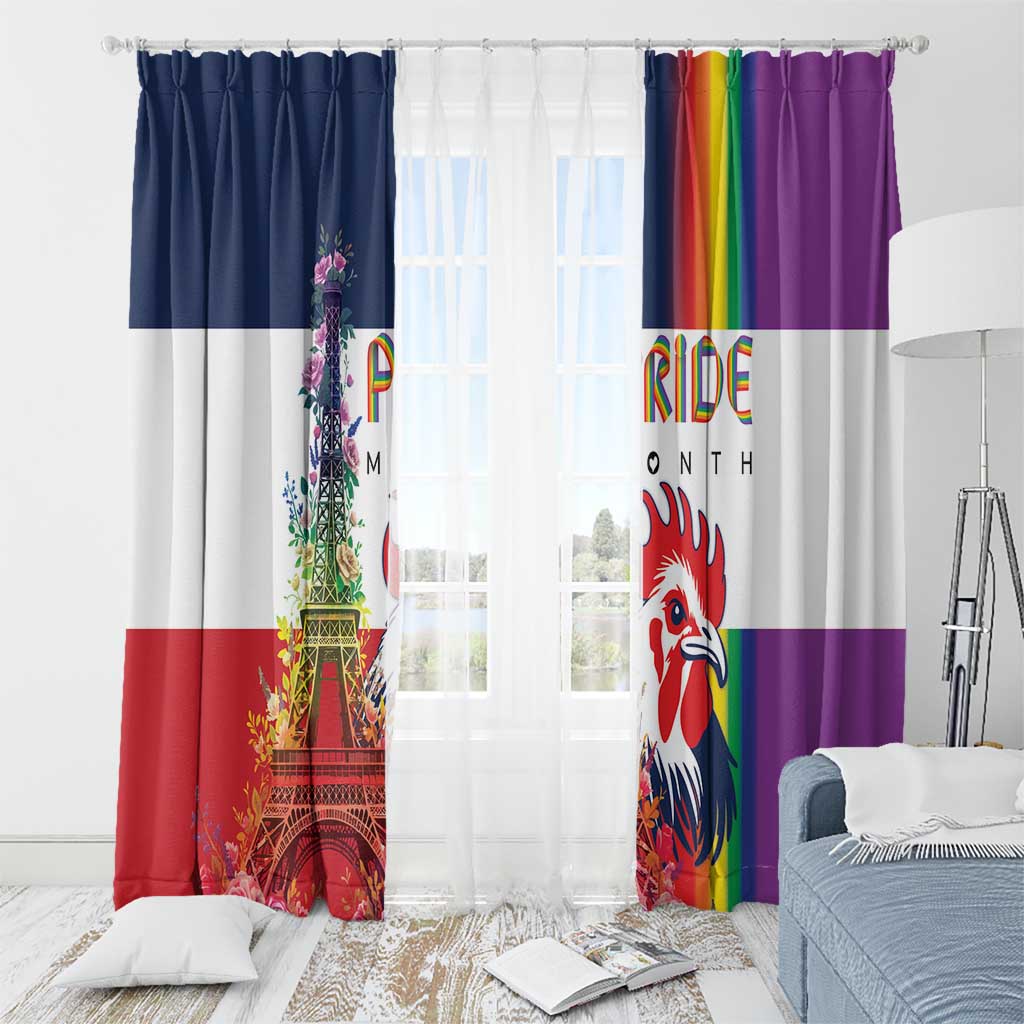 LGBTQ Pride Month Gay Window Curtain Eiffel Tower Paris Rainbow Flag