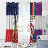 LGBTQ Pride Month Gay Window Curtain Eiffel Tower Paris Rainbow Flag