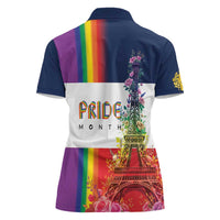 LGBTQ Pride Month Gay Women Polo Shirt Eiffel Tower Paris Rainbow Flag