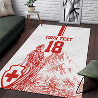 Custom Switzerland Football Area Rug Confoederatio Helvetica