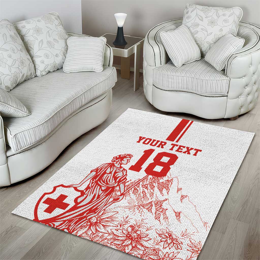 Custom Switzerland Football Area Rug Confoederatio Helvetica