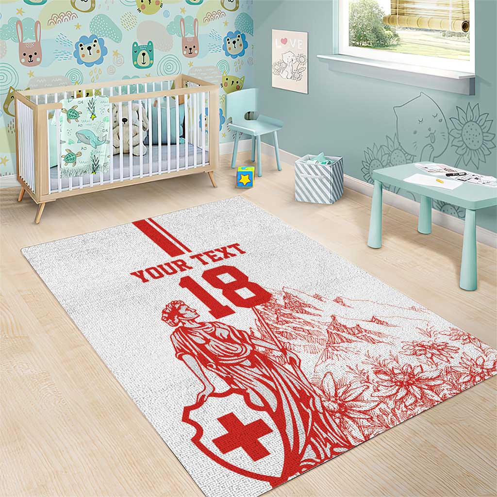 Custom Switzerland Football Area Rug Confoederatio Helvetica