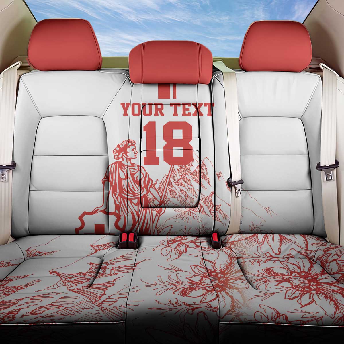 Custom Switzerland Football Back Car Seat Cover Confoederatio Helvetica