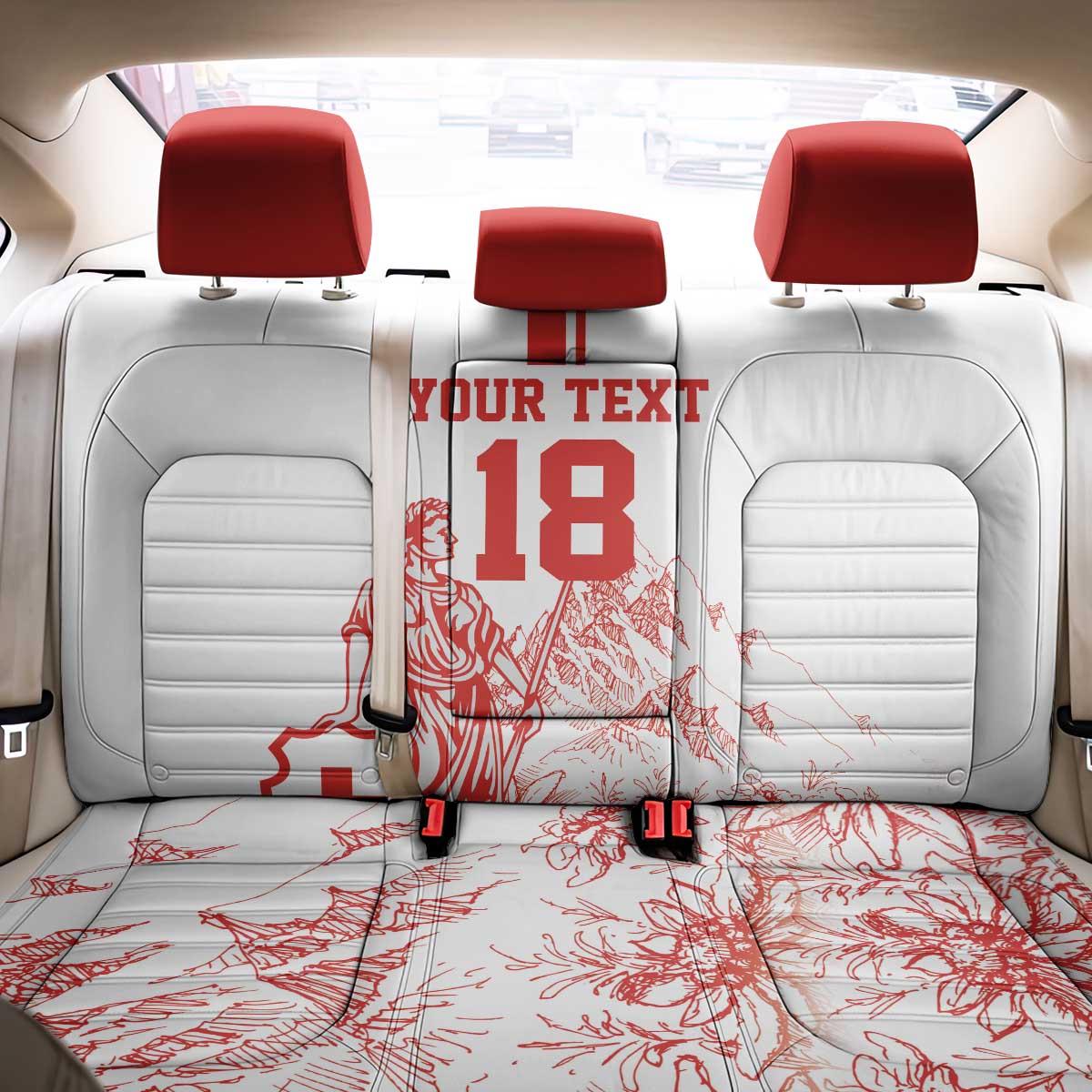 Custom Switzerland Football Back Car Seat Cover Confoederatio Helvetica