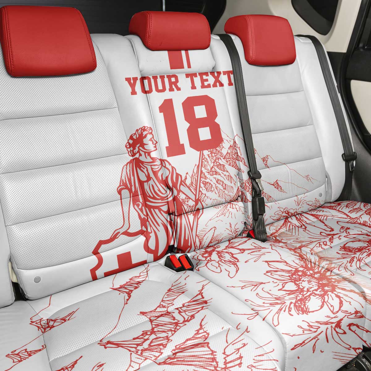 Custom Switzerland Football Back Car Seat Cover Confoederatio Helvetica